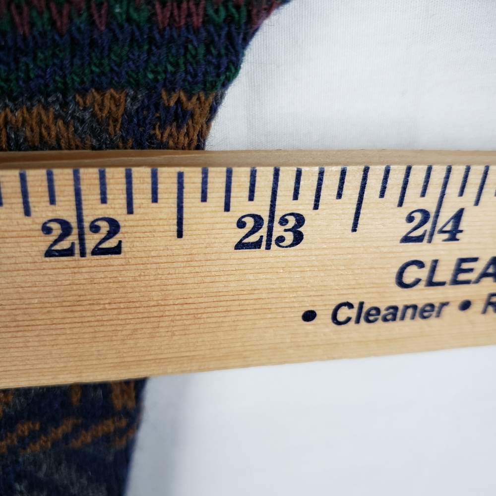 Vintage John Ashford Granddad Button Down Blue Wool Blend Cardigan Sweater Sz L - Picture 8 of 8